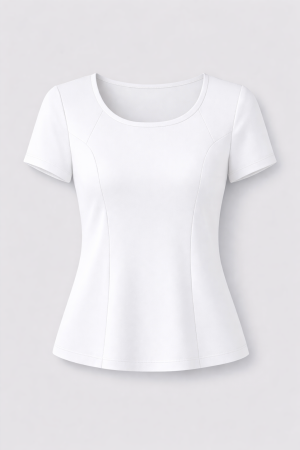 Blusa feminina manga curta recorte princesa